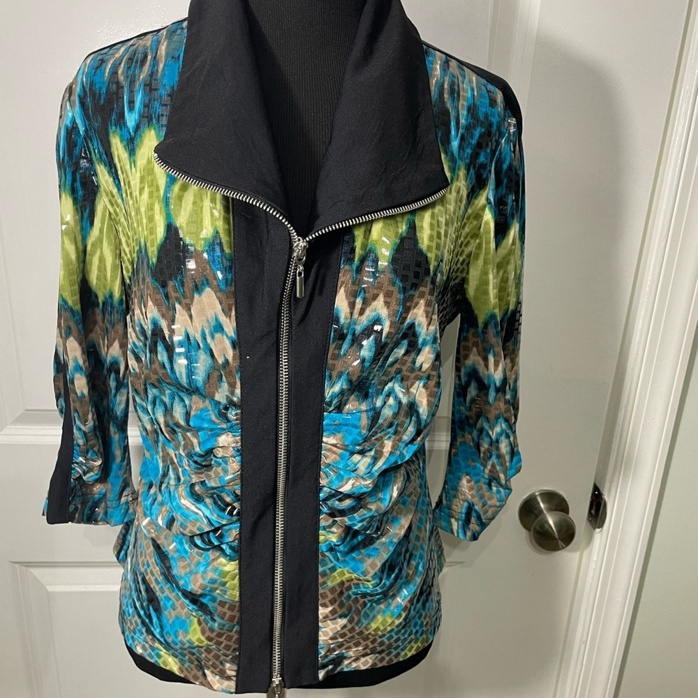 Women Joesph Ribkoff Multicolor Zip-Up Women's Jacket size 12 CB-AD